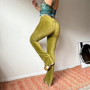 Vtg y2k Plein Sud olive green corduroy bell bottom pants